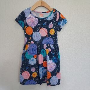 Cat & Jack Space Planets Colorful Casual Dress Size 6